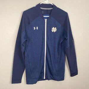 NWT Notre Dame Blue UA Loose Fit jacket Cold Gear Sporty Lining Flaw Full Zip